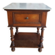 Old wooden marble bedside table