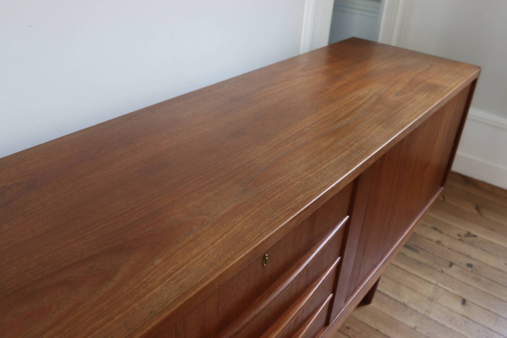Large vintage Danish teak sideboard from the 1960s.