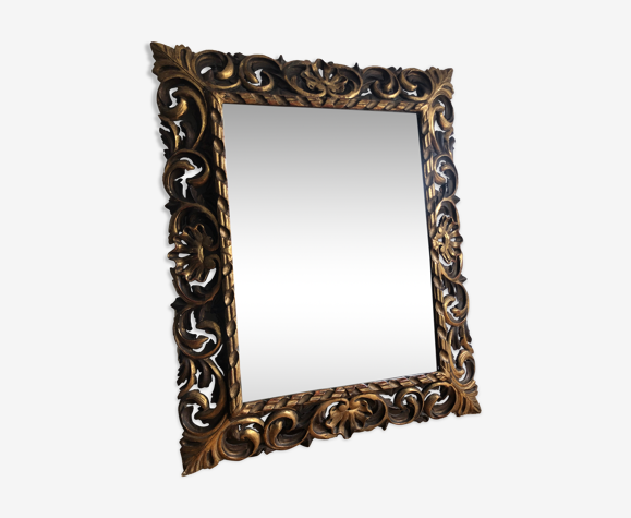 Miroir en bois doré début XXe, 119x97 cm