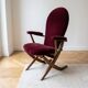 Vintage 1970s adjustable armchair in burgundy velvet.