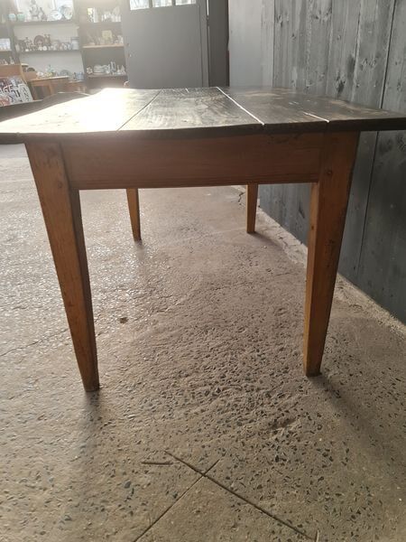 Wooden farmhouse table top black patina