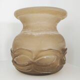 Vase en verre de Murano Scavo avec motif de chaîne
