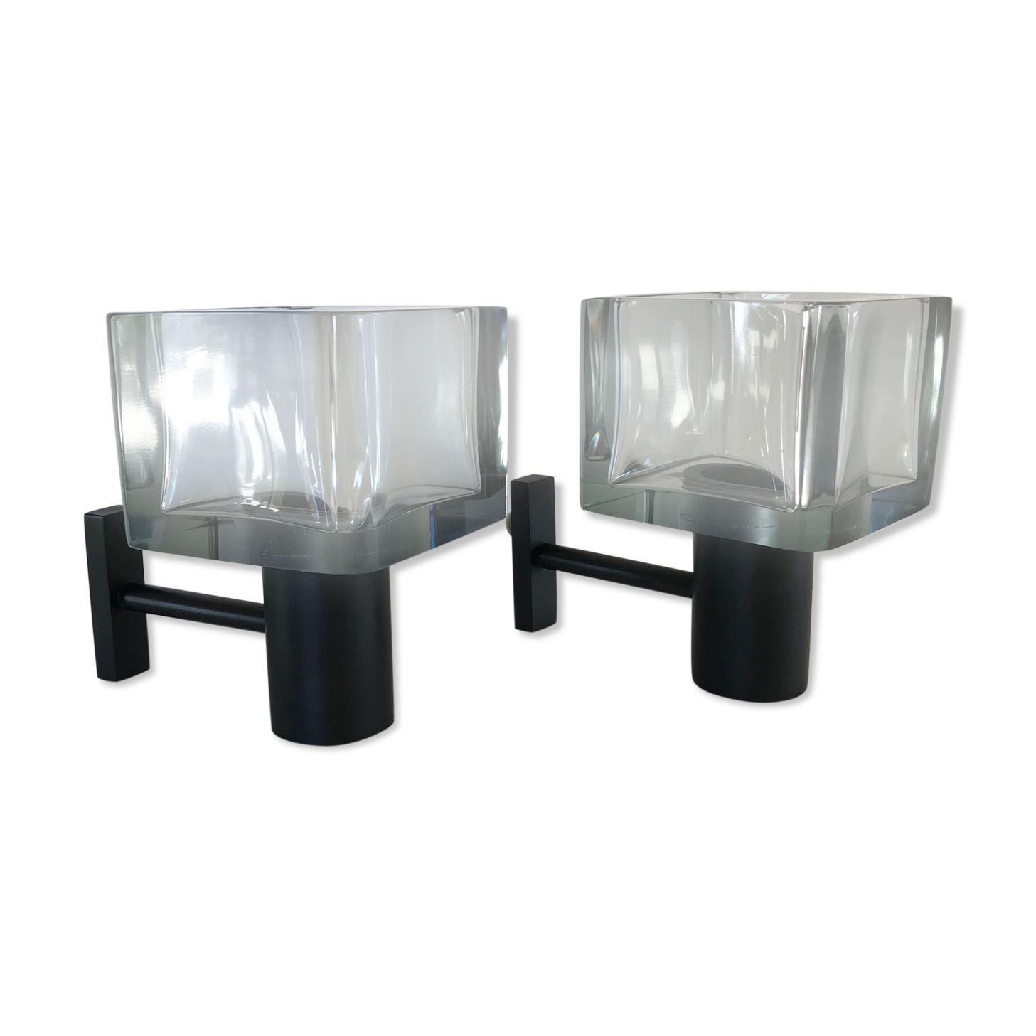 Pair of Flavio Poli sconces for Murano glass Seguso