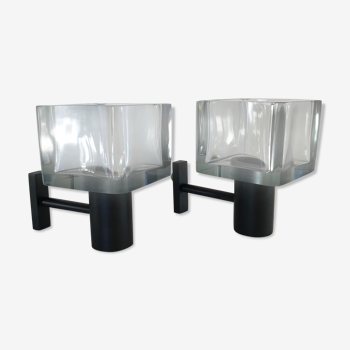 Pair of Flavio Poli sconces for Murano glass Seguso