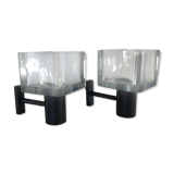 Pair of Flavio Poli sconces for Murano glass Seguso