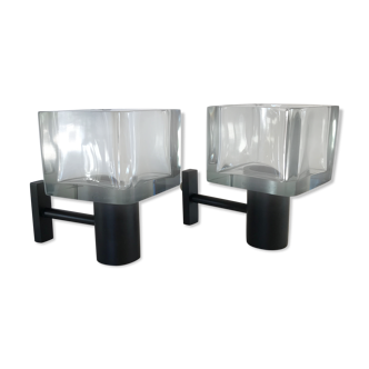 Pair of Flavio Poli sconces for Murano glass Seguso