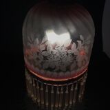 Art deco pendant lamp in glass and pearls