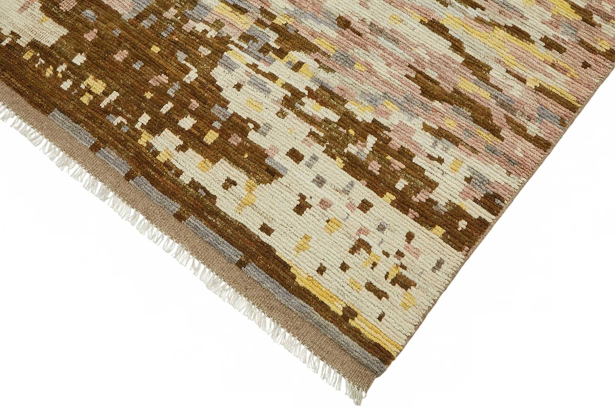 Handwoven Turkish Rustic 197 cm x 294 cm Multicolor Wool Carpet
