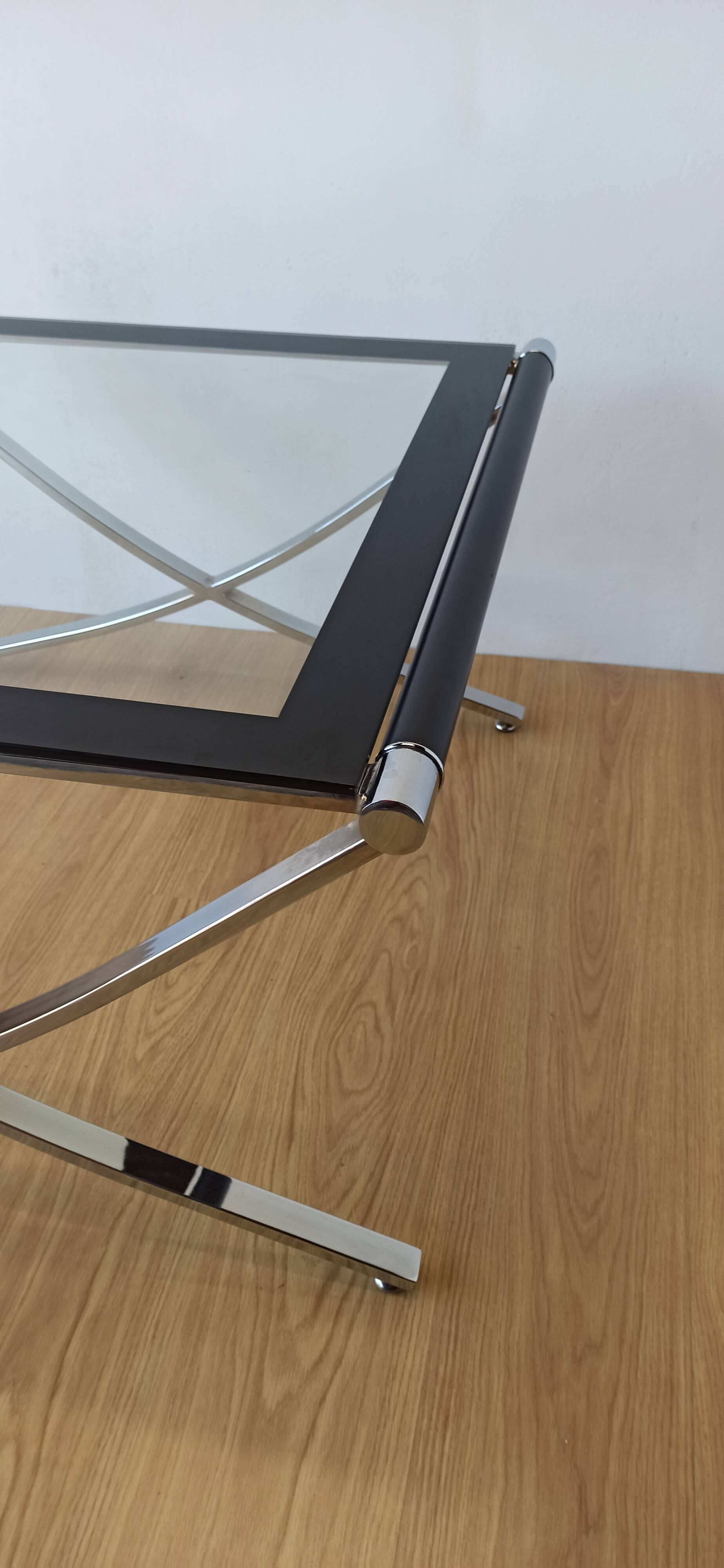 Chrome coffee table from the 1970s.