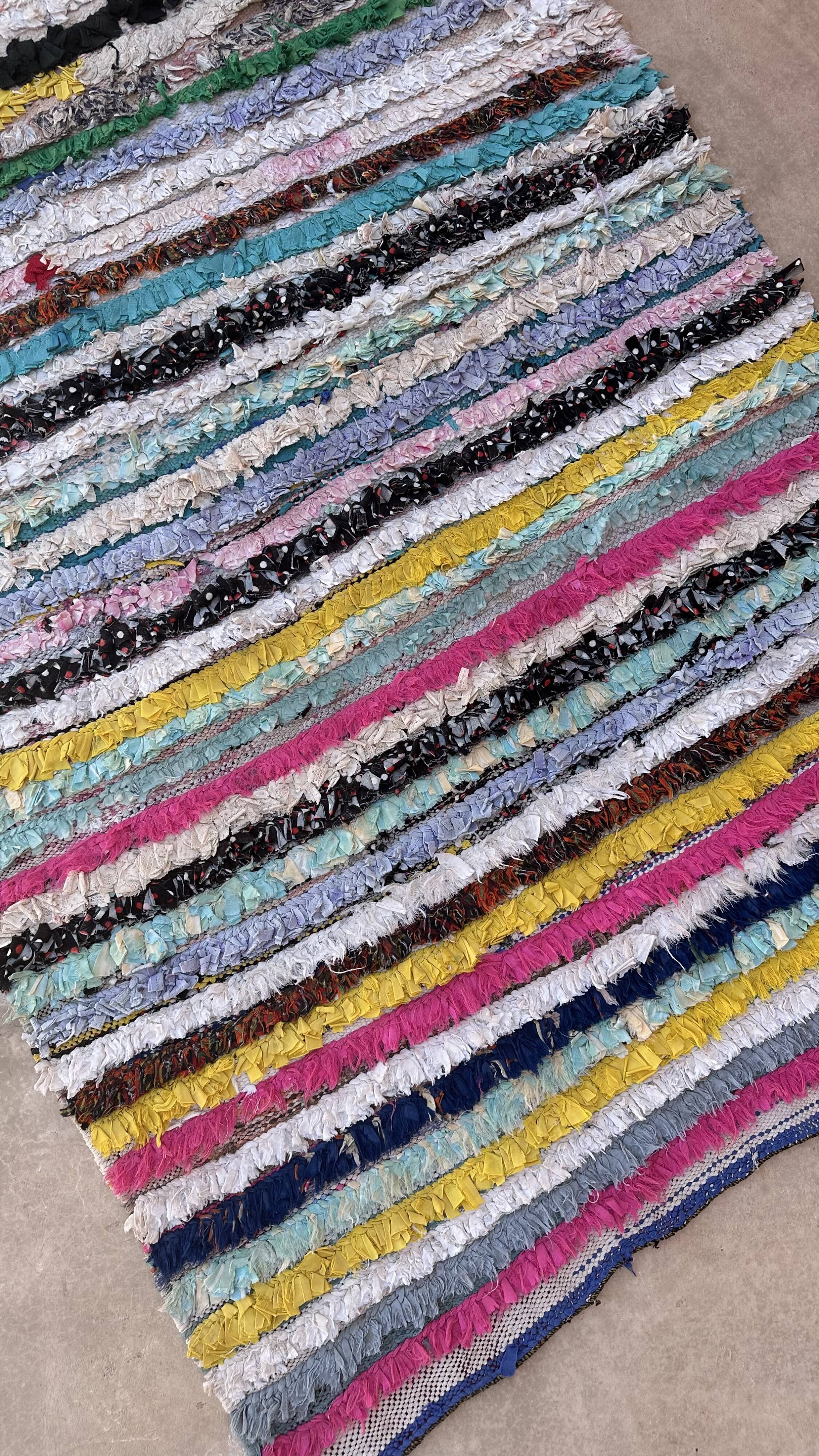 Moroccan carpet Boucherouite colored - 104 x 196 cm