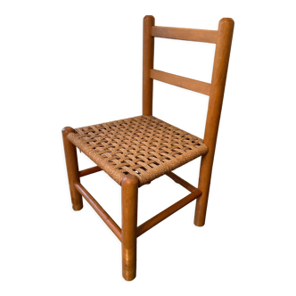 Scandinavian children's chair sitting in rope 70s