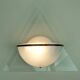 Pair of italian 1980s sconces wall lamps lamperti model illo etched glass and metal
