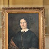 Tableau Portrait Huile sur Toile d'une Femme Encadré 19ème signé