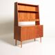 Swedish teak bookcase with writing desk, 1960s