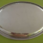 Oval silver-plated metal tray 33.5X24.5 Louis XVI style vintage very good condition