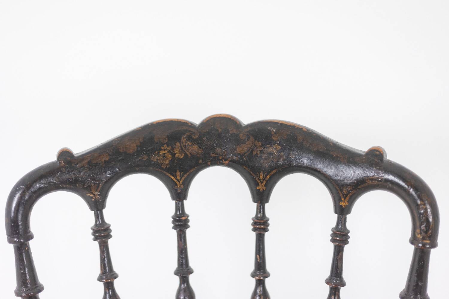 Cane chair in turned and blackened wood. Napoleon III.