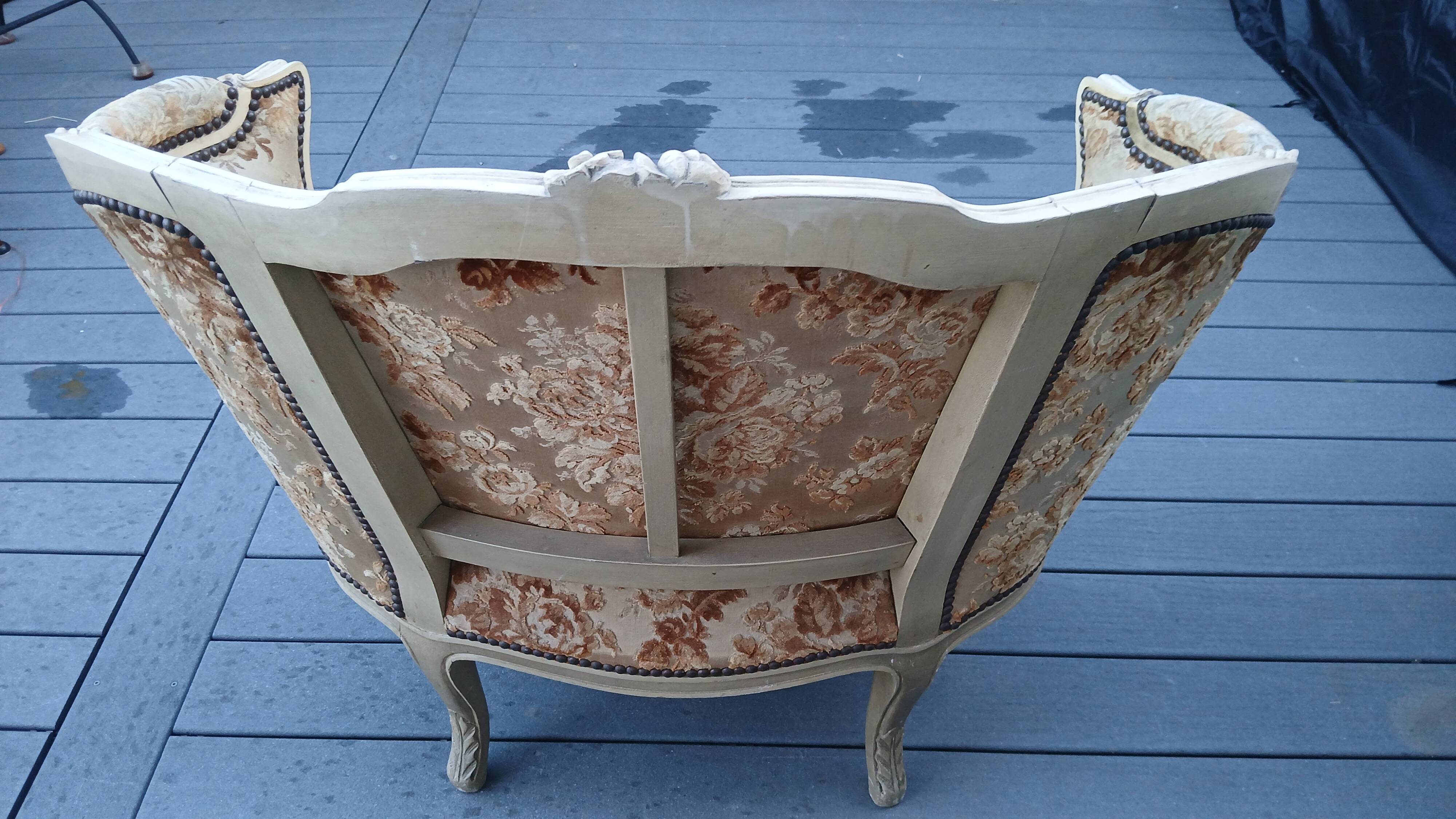 Gondola bergère bench for two in Louis XV style