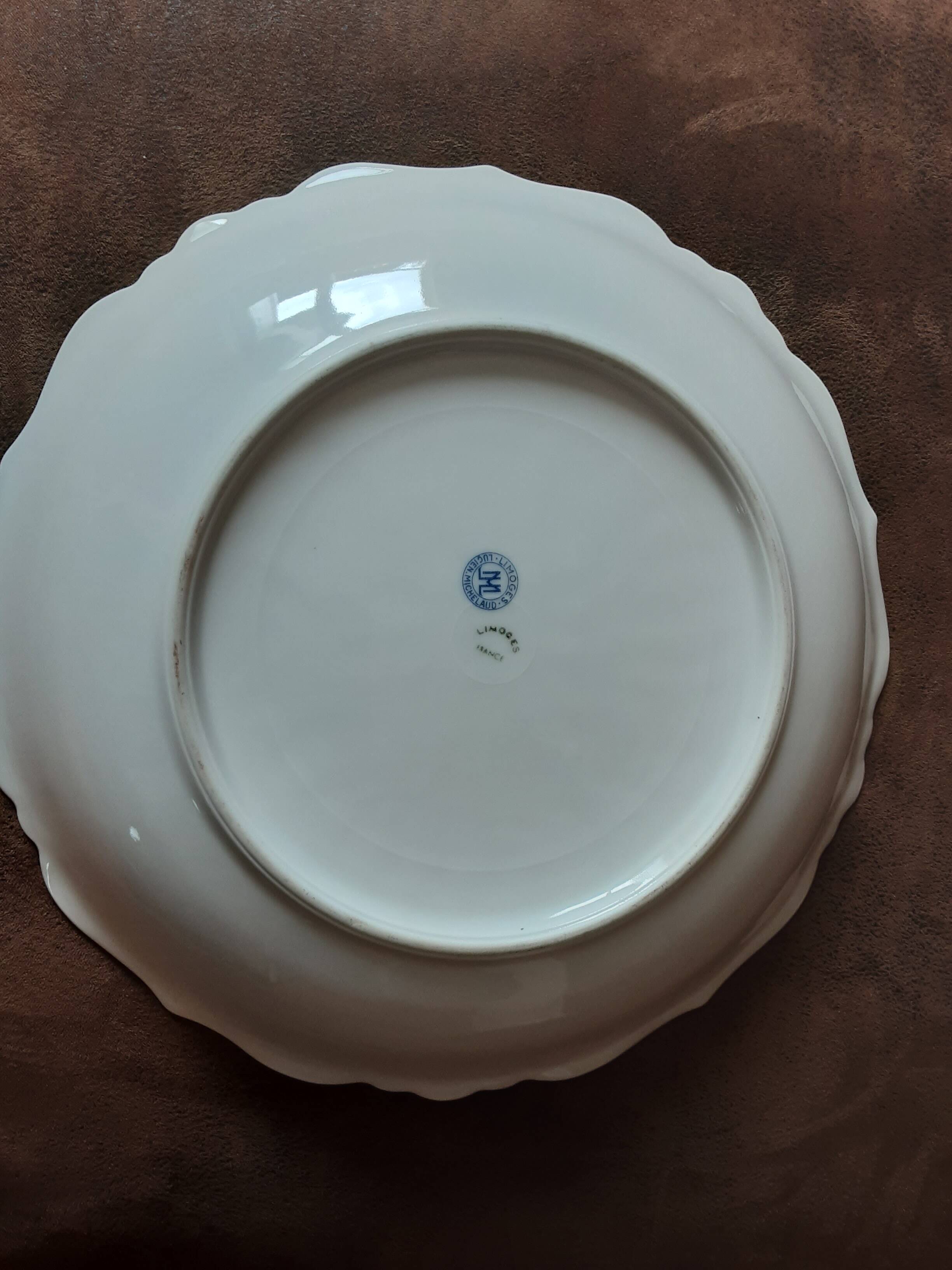 Authentic Julien Michelaud Limoges porcelain round dish