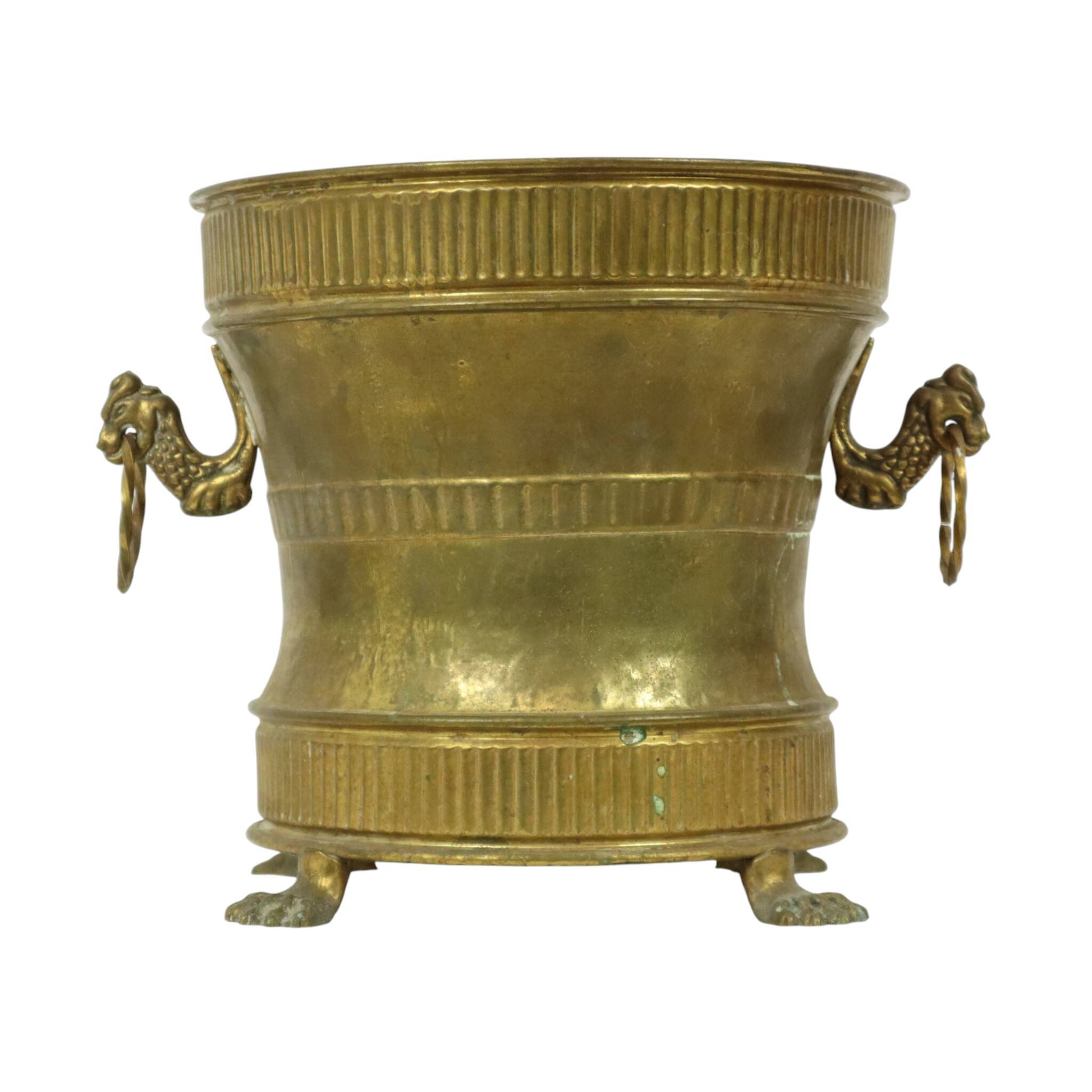 Old Brass Flower Pot Jardinière Mécap Belgium