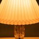 Mid-century glass table lamp by Richard Essig, chic hotel style.
