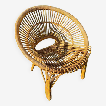 Rattan armchair in the style of J.Abraham