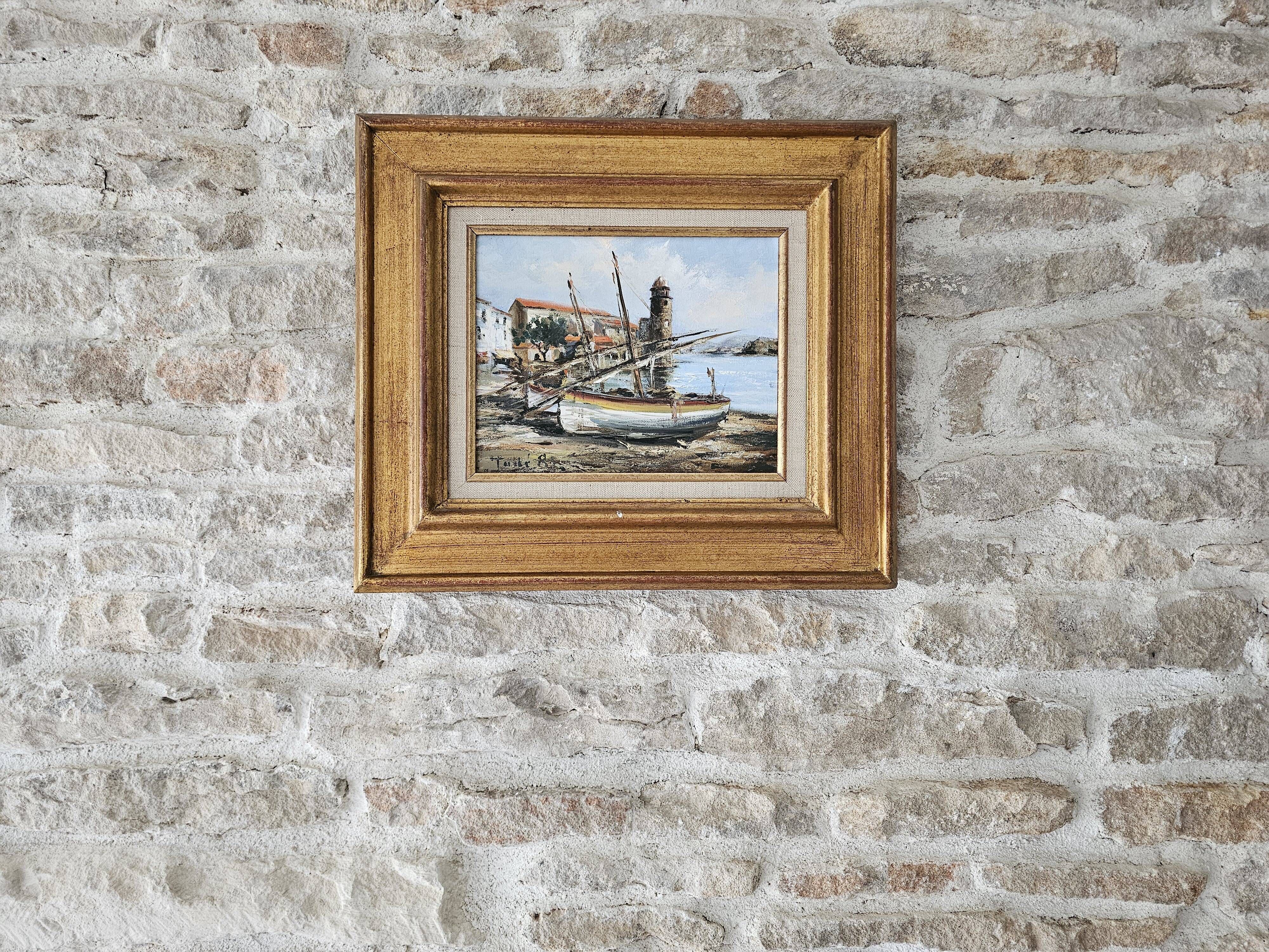 Tableau Huile sur toile Collioure Église Notre-Dame-des-Anges Signé ...
