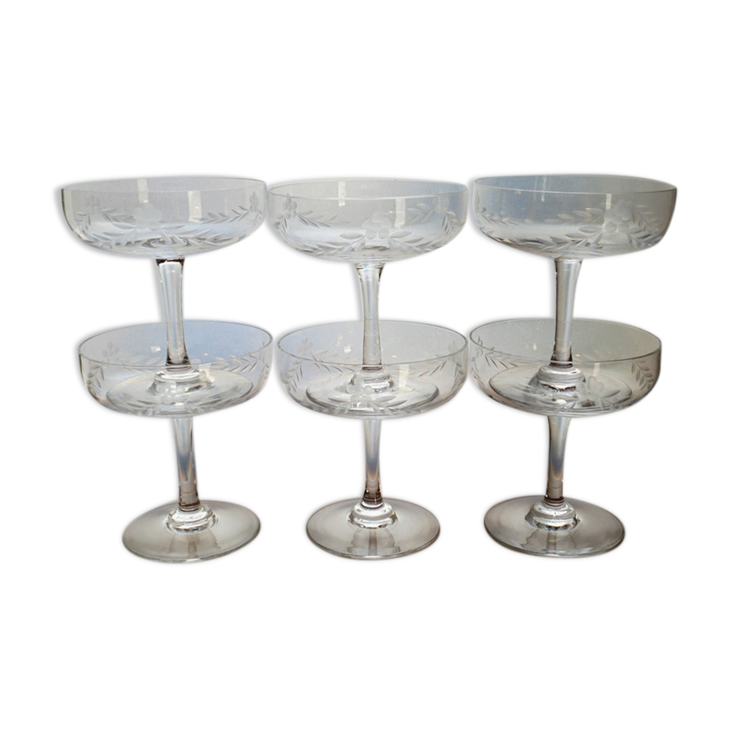 Set of 6 champagne glasses
