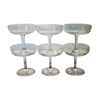 Set of 6 champagne glasses