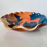 Abstract glazed ceramic fruit bowl / bowl / fruit basket