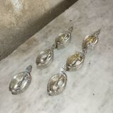6 salt shakers and spoons in solid silver art nouveau