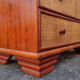Commode Maugrion for Roche Bobois, wood and rattan, 80s