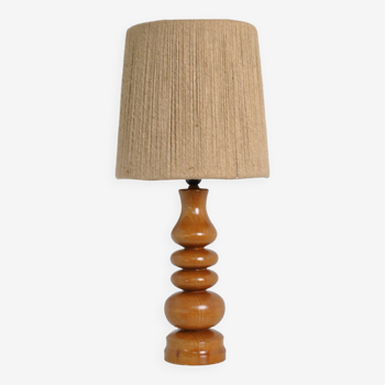 Wooden lamp with rope shade 1970