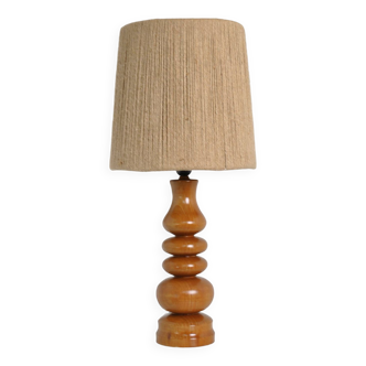 Wooden lamp with rope shade 1970