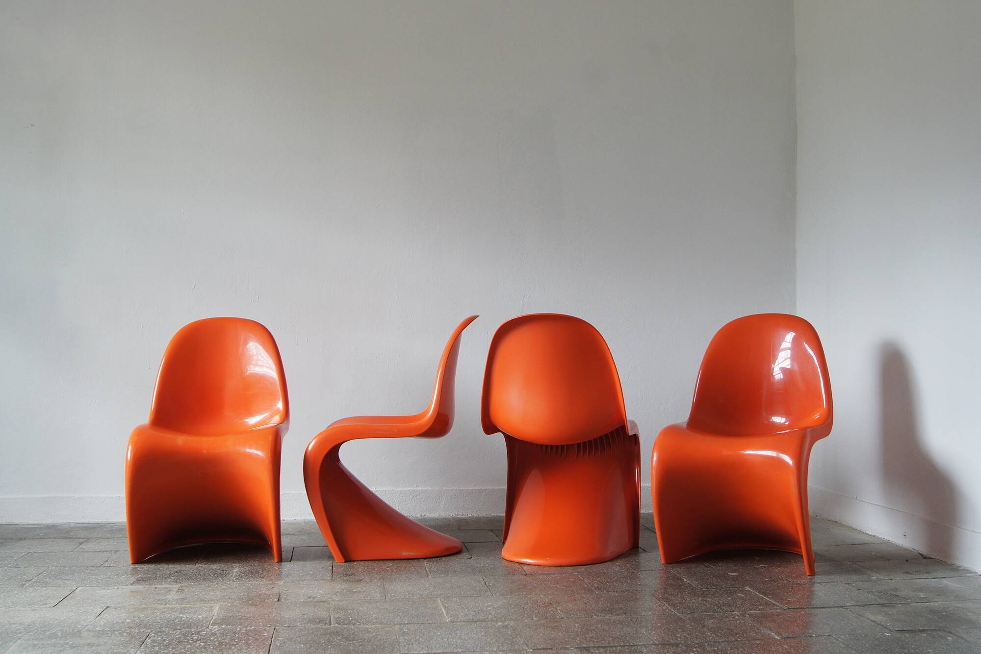 Chaises Panton Orange par Verner Panton pour Herman Miller, 1974, Set ...