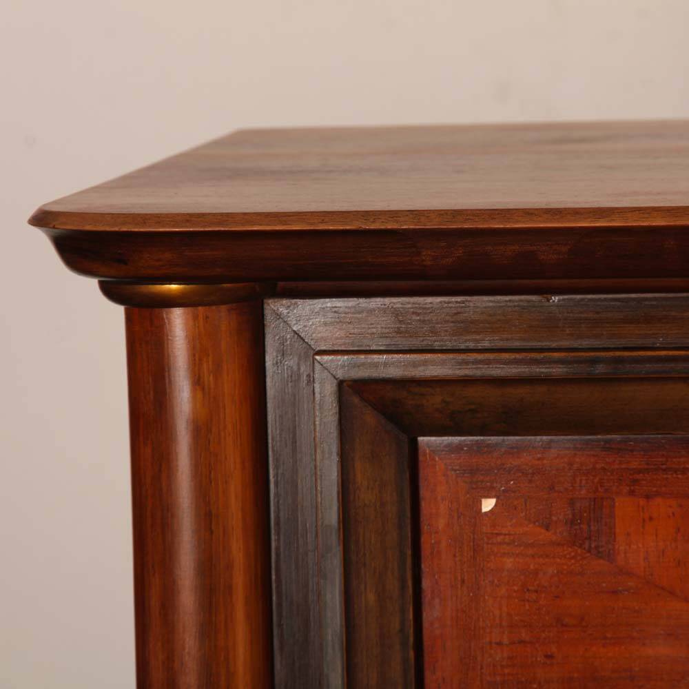 Large mahogany, oak and mother-of-pearl cabinet from the 1940s