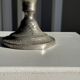 Small antique candle holder engraved in silver-plated metal, in its original condition.