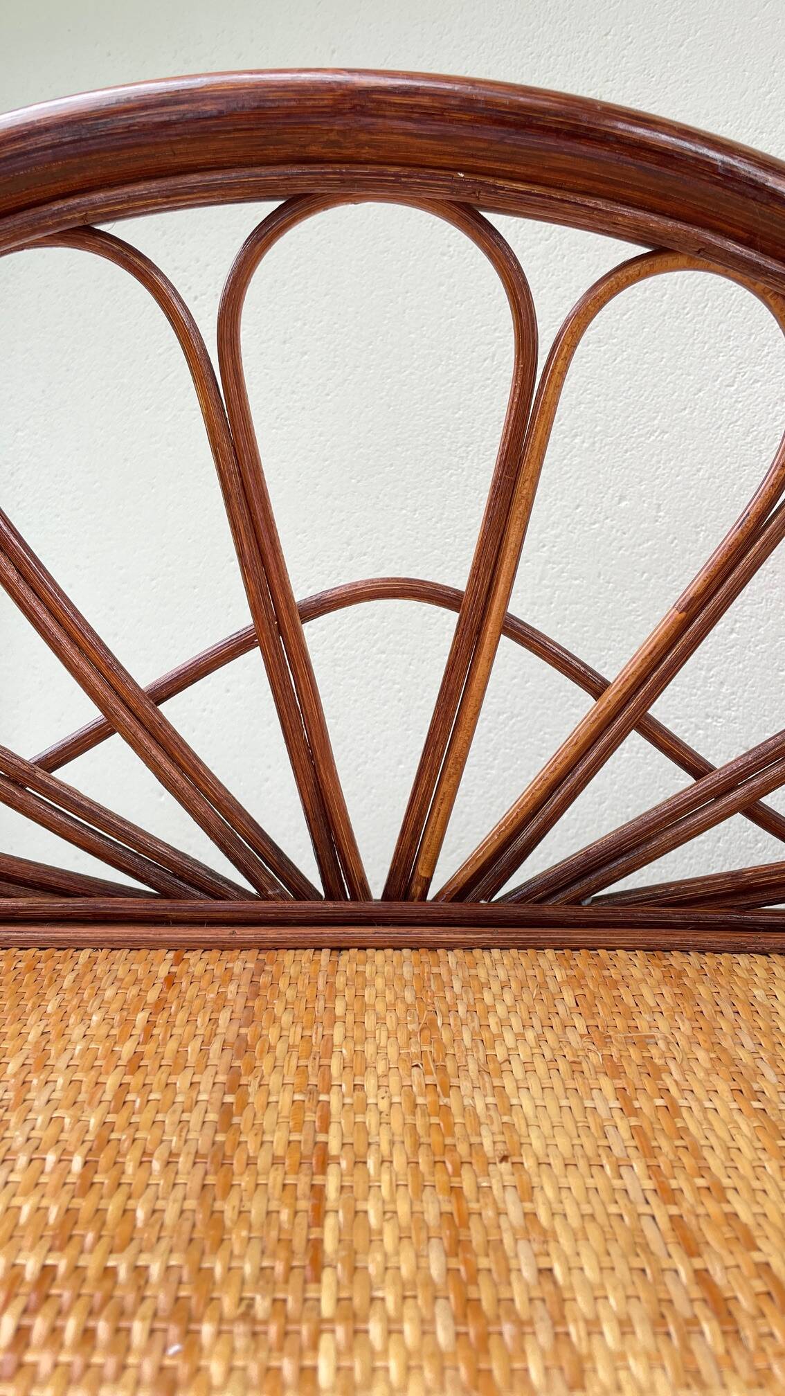 Vintage rattan bookshelf