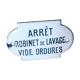 Old bulging enamel plate arrêt robinet de lavage- vide ordures"
