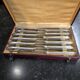 12 Art Deco knives in silver metal mid-20th century with its box