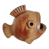 Gunnar Nylund, sculpture/vase/bowl in ceramic shaped like a fish, modern Scandinavian.