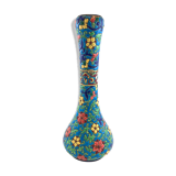 Soliflore vase in blue enamels of Longwy