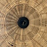 Small suspension, rattan luminaire in hat shape D:60cm