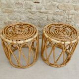Pair of rattan stools, 1960s