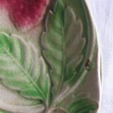 Six slip plates with strawberry decoration