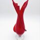 Tulip Vase Fratelli Toso Murano Red Crystal Ribbons 37.5cm
