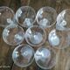 Lot de 9 coupes à champagne en cristal vintage pied givré
