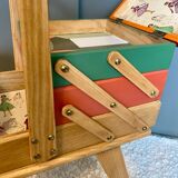 Vintage worker, sewing box with compass feet, 70s Scandinavian style.