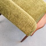 1970 Armchair, Model B-7727 in Long Hair Green Velvet