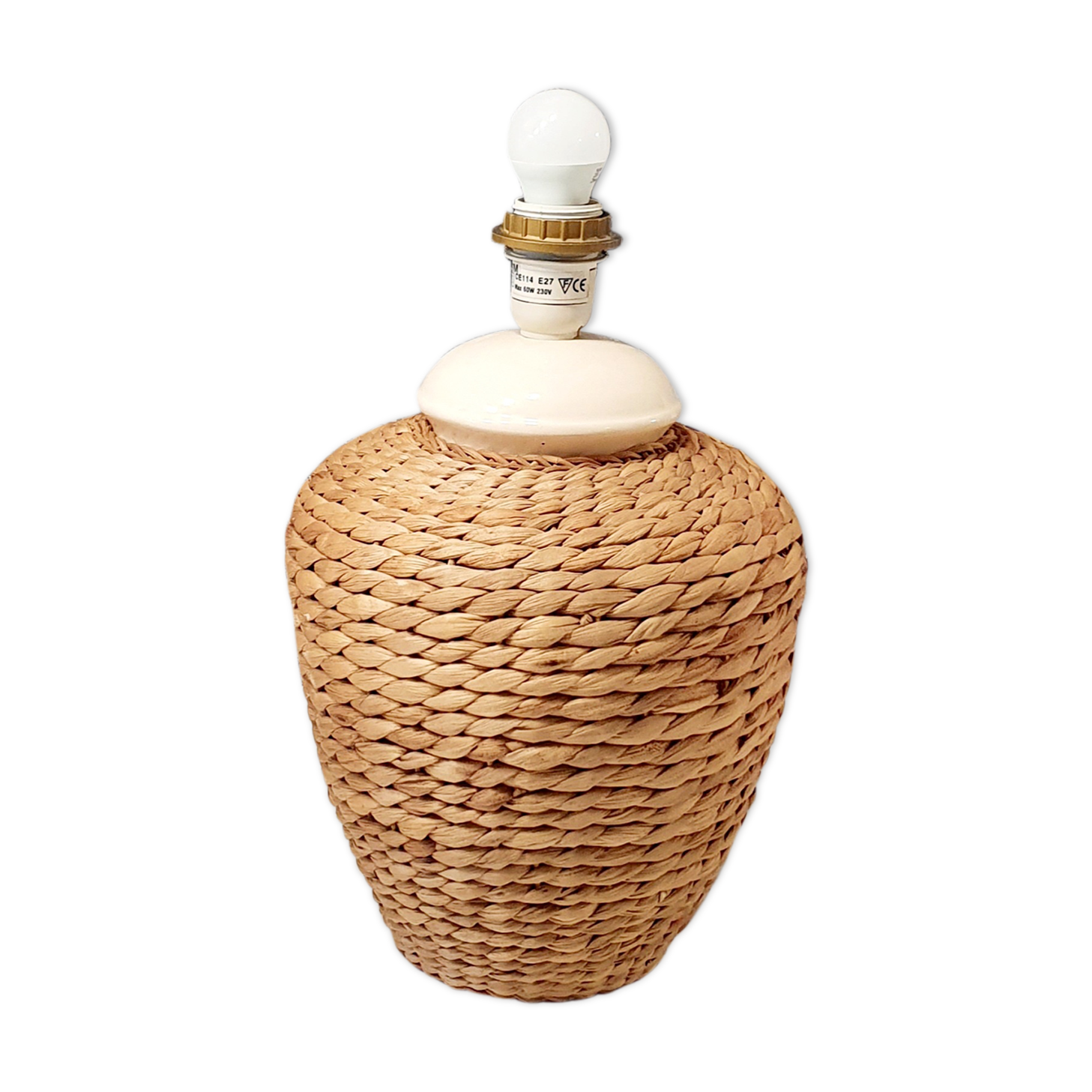 Vintage wicker lamp foot of the 70s