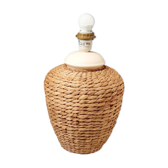 Vintage wicker lamp foot of the 70s